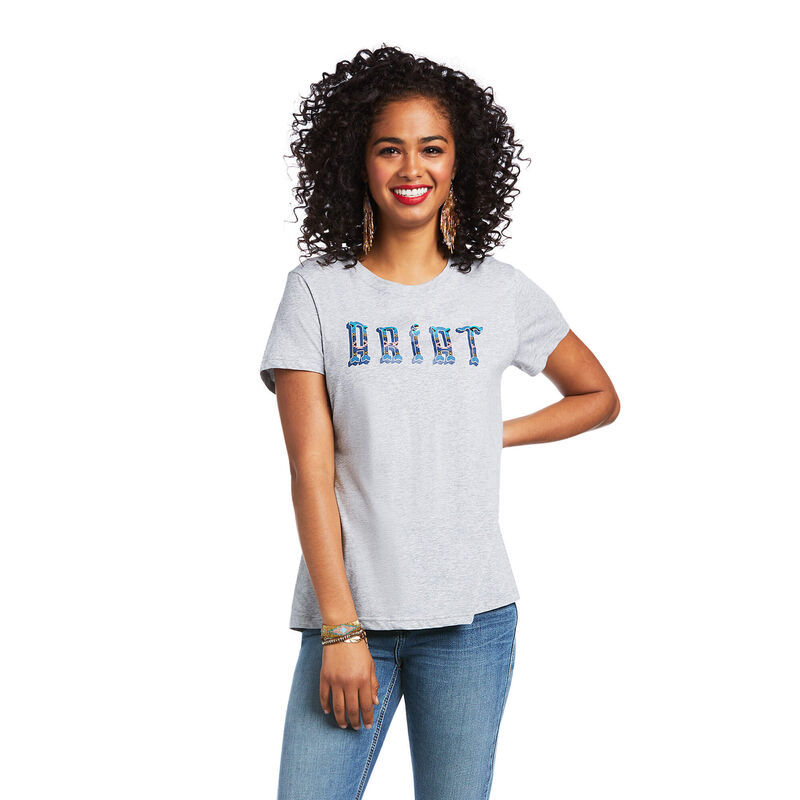 Ariat T-Shirts Damen - Real Kinship Grau ( VKBYU-1052 )
